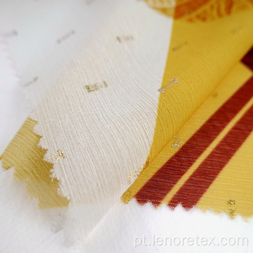 Tecido 100% poliéster crepe chiffon folha impresso tecido